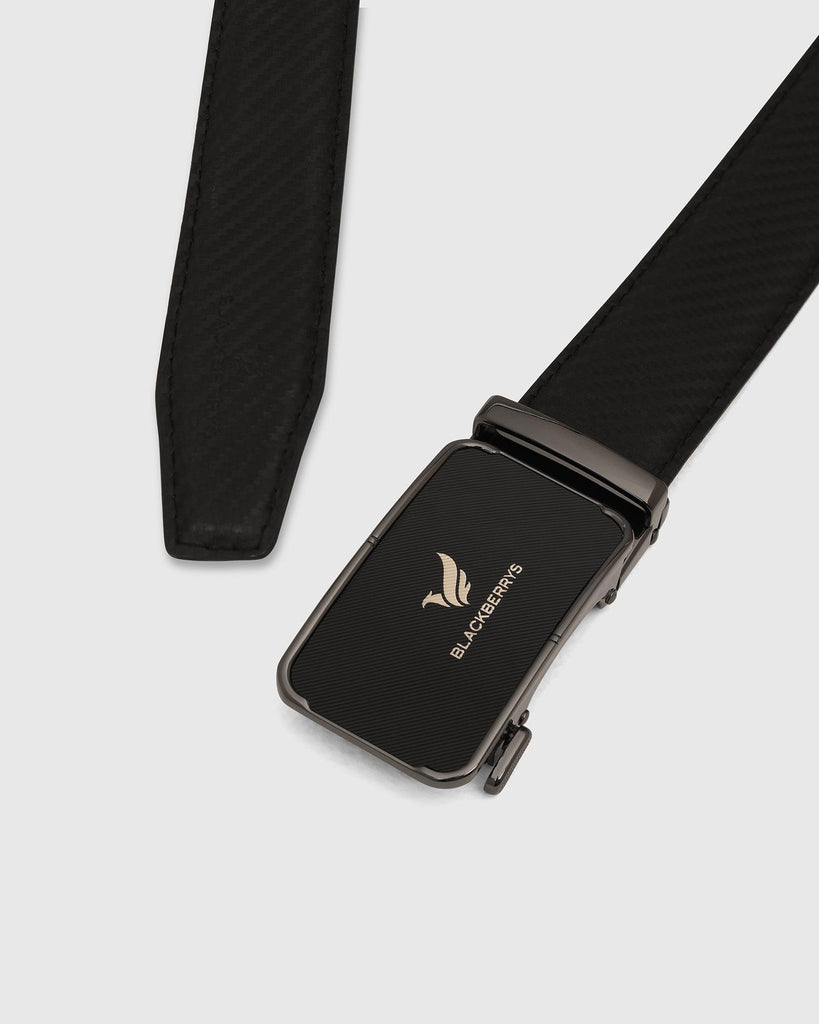 Leather Black Textured Belt - Unicore