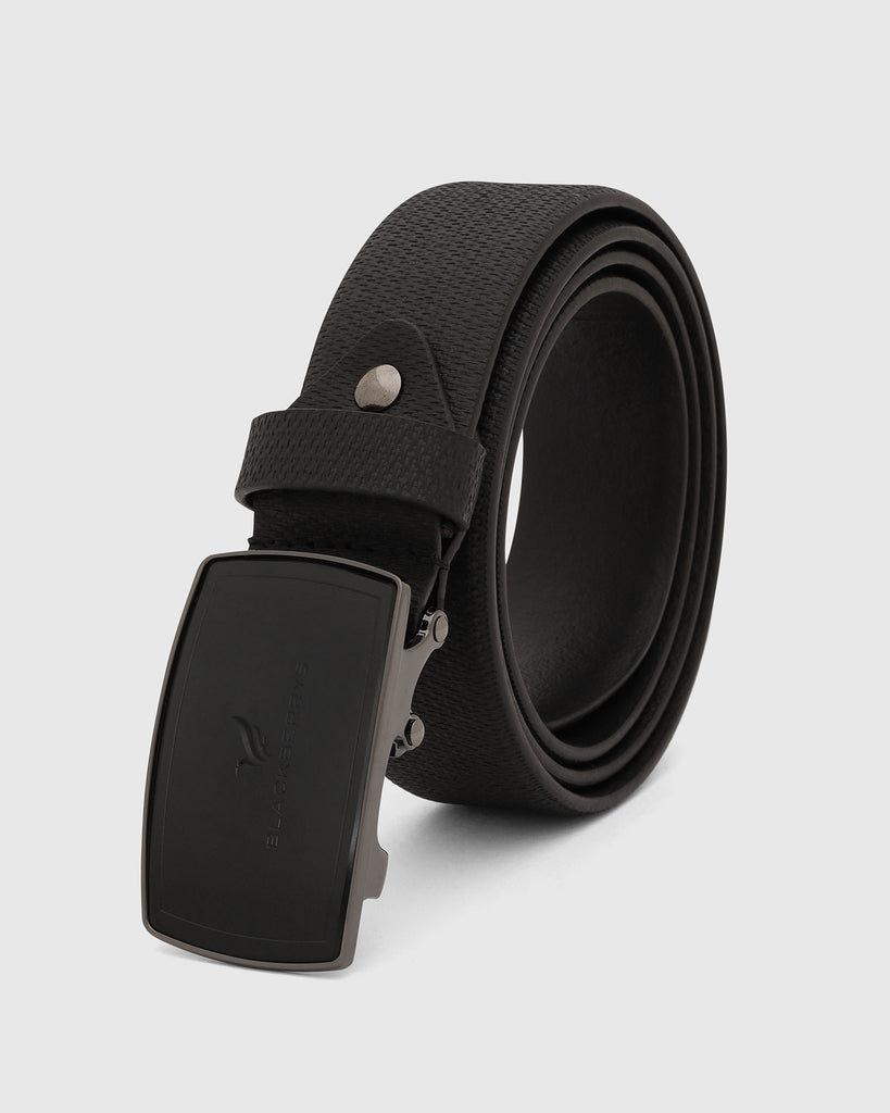 Leather Black Textured Belt - Urseth