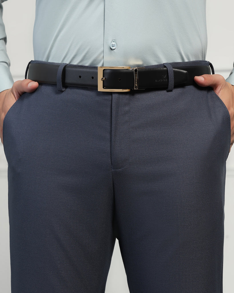 Leather Reversible Brown & Navy Solid Belt - Unna