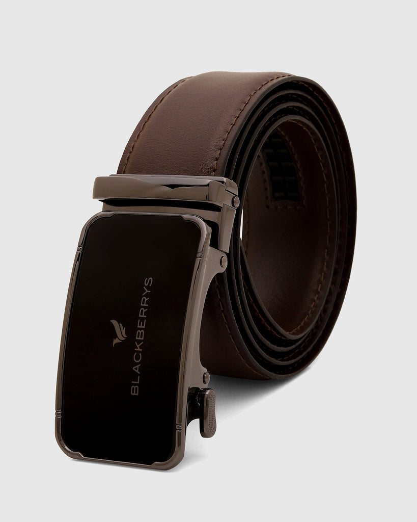 Leather Brown Solid Belt - Urraco