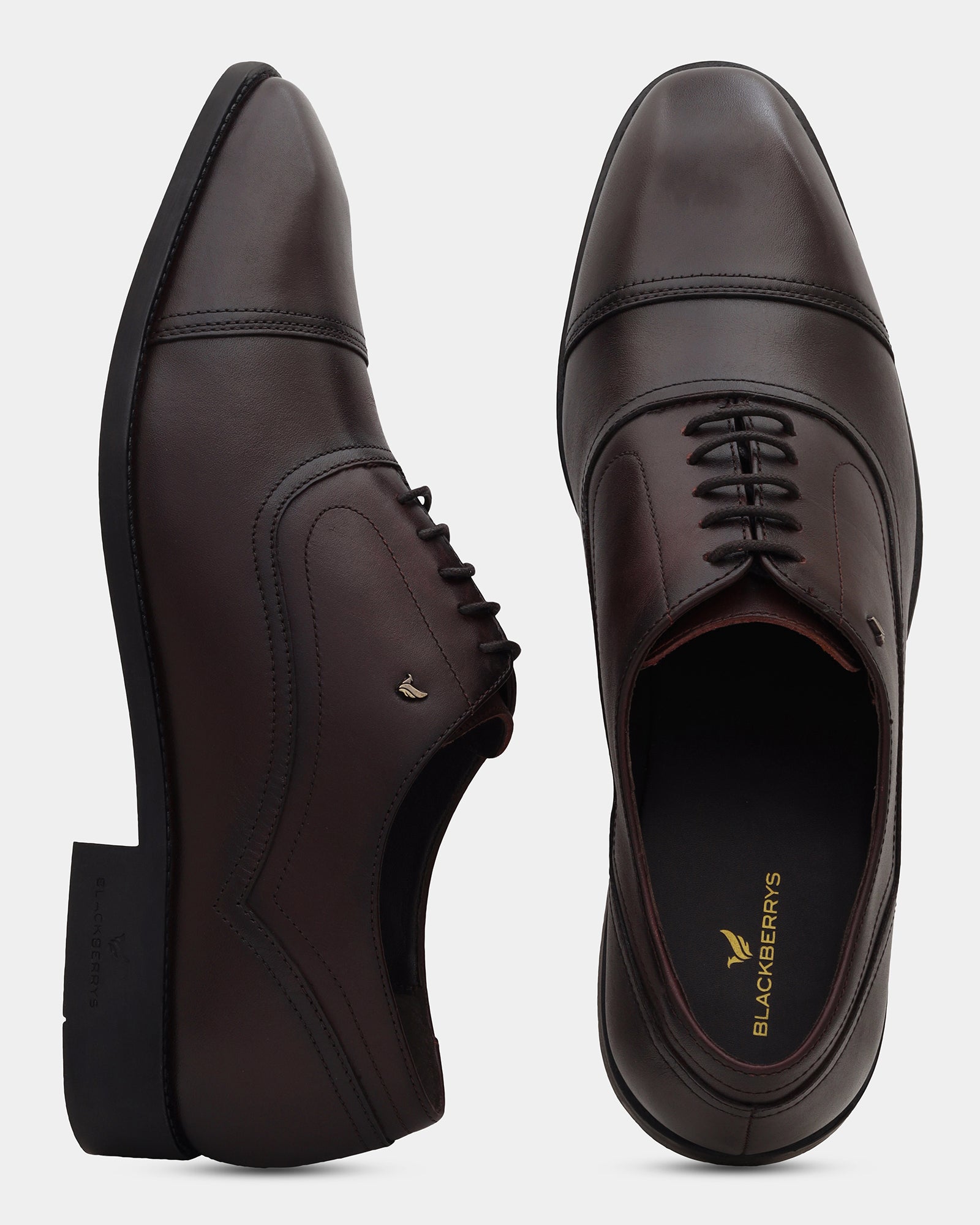 Leather Burgandy Solid Oxford Shoes- Antelope