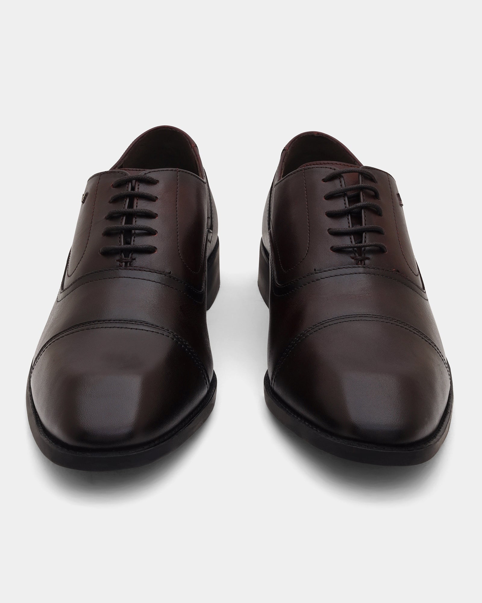 Leather Burgandy Solid Oxford Shoes- Antelope