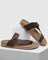 Leather Brown Solid Open Sandals - Shophie