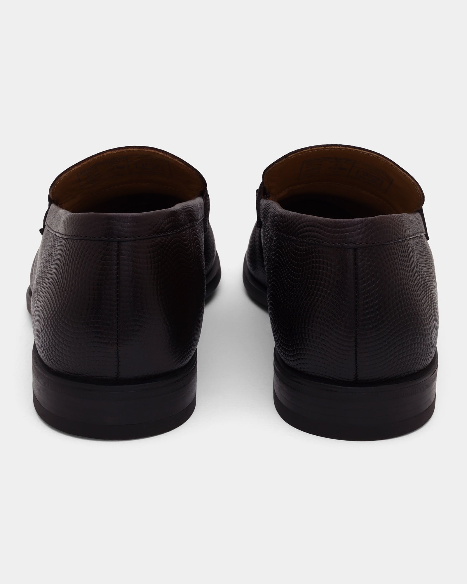 Leather Brown Solid Slip On Shoes - Argent