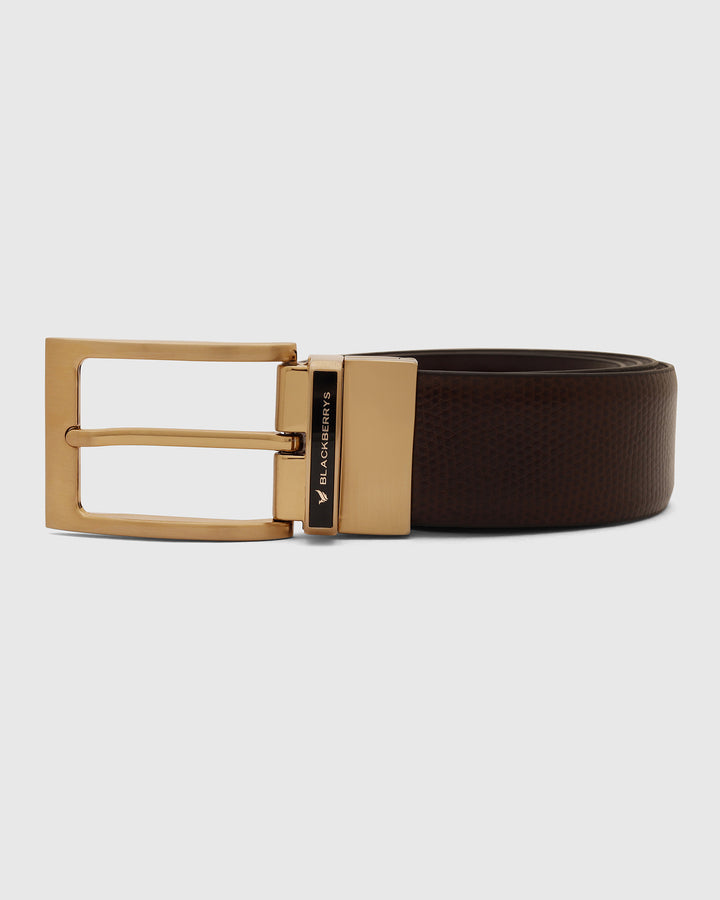 Leather Reversible Brown & Tan Belt - Uliva