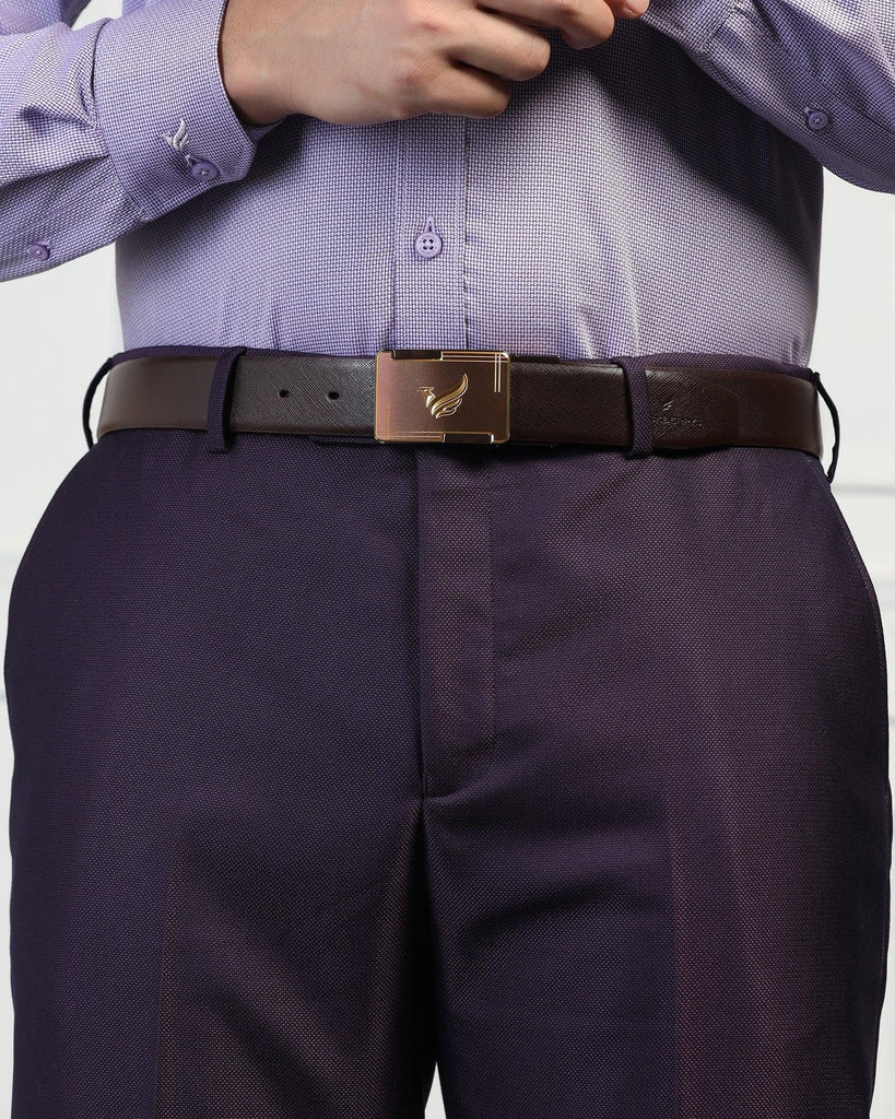 Leather Reversible Brown & Tan Solid Belt - Ulron