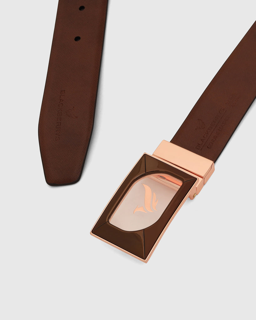 Leather Reversible Brown & Tan Solid Belt - Urimon