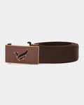 Leather Brown Textured Belt - Adamellite