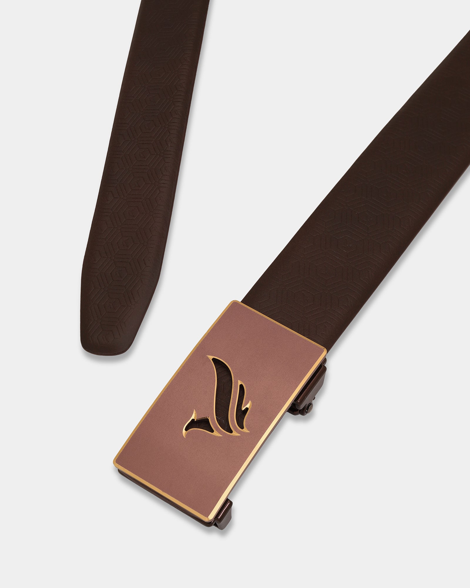 Leather Brown Textured Belt - Adamellite