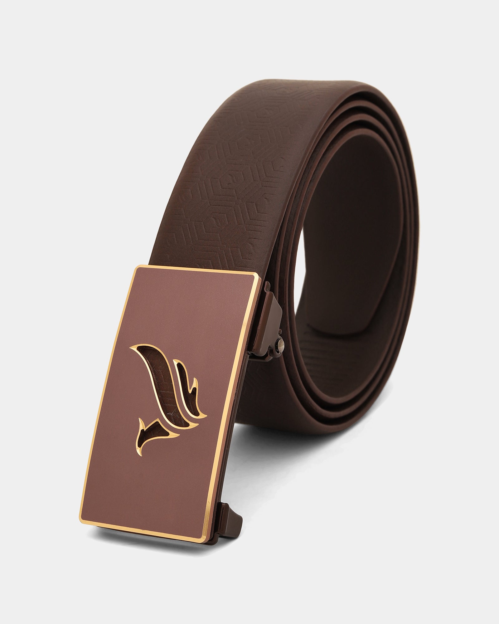 Leather Brown Textured Belt - Adamellite