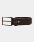 Leather Brown Textured Belt - Afton