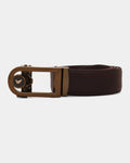 Leather Brown Textured Belt - Ardennes