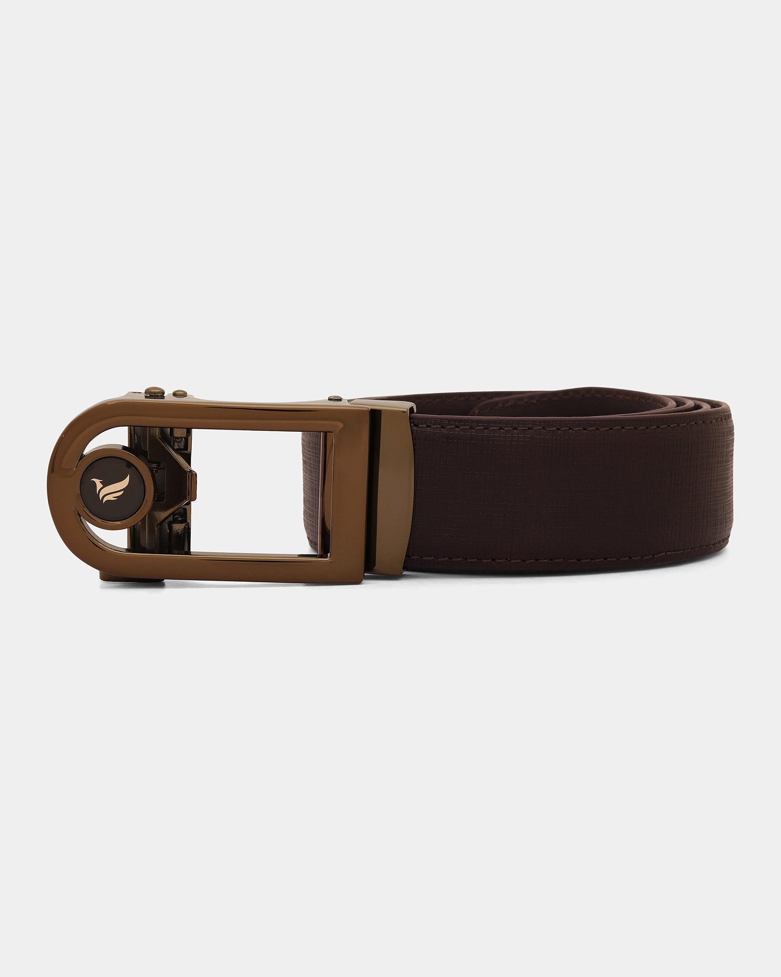 Leather Brown Textured Belt - Ardennes