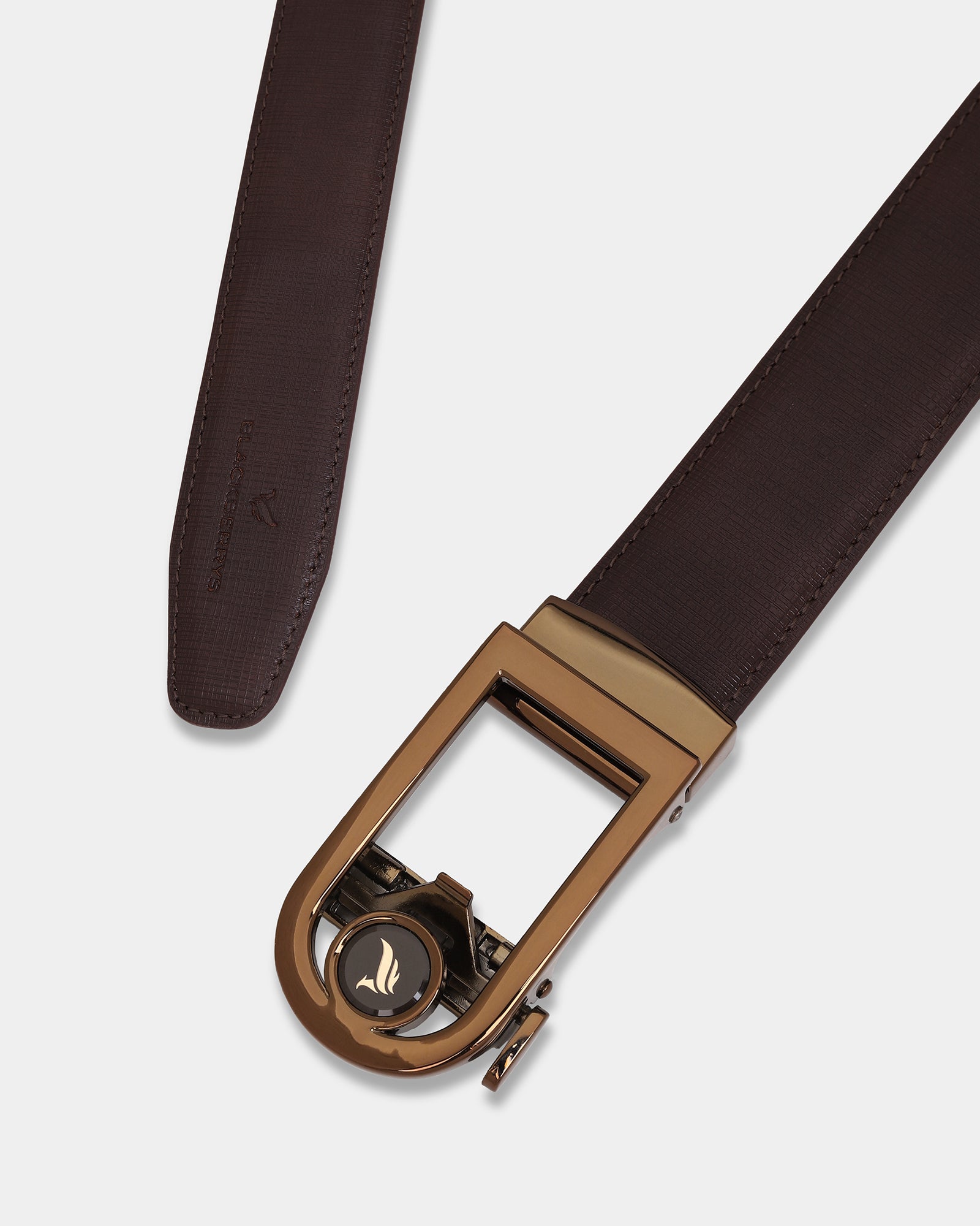 Leather Brown Textured Belt - Ardennes