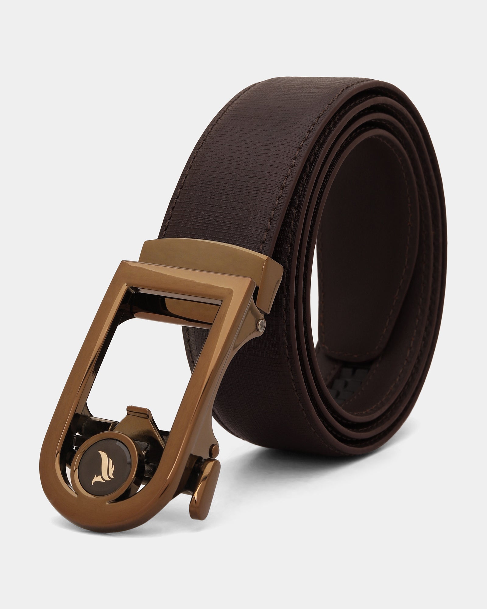 Leather Brown Textured Belt - Ardennes
