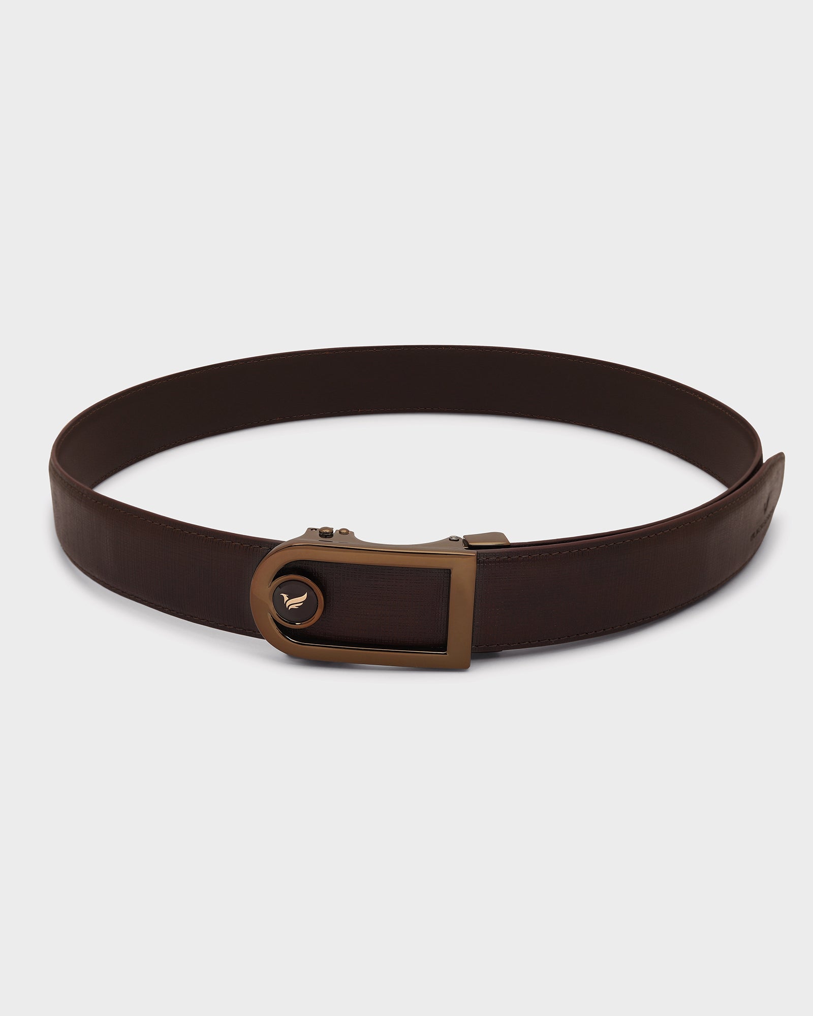 Leather Brown Textured Belt - Ardennes
