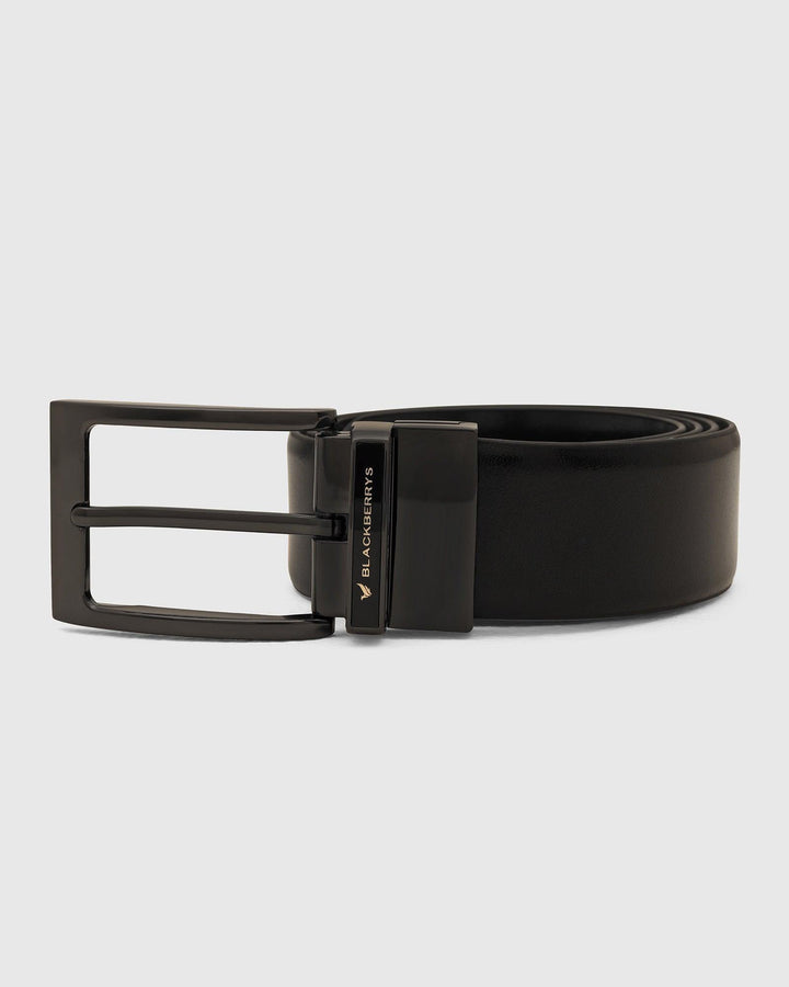 Leather Reversible Navy & Brown Solid Belt - Ursino