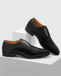 Leather Black Solid Oxford Shoes - Reed - Blackberrys