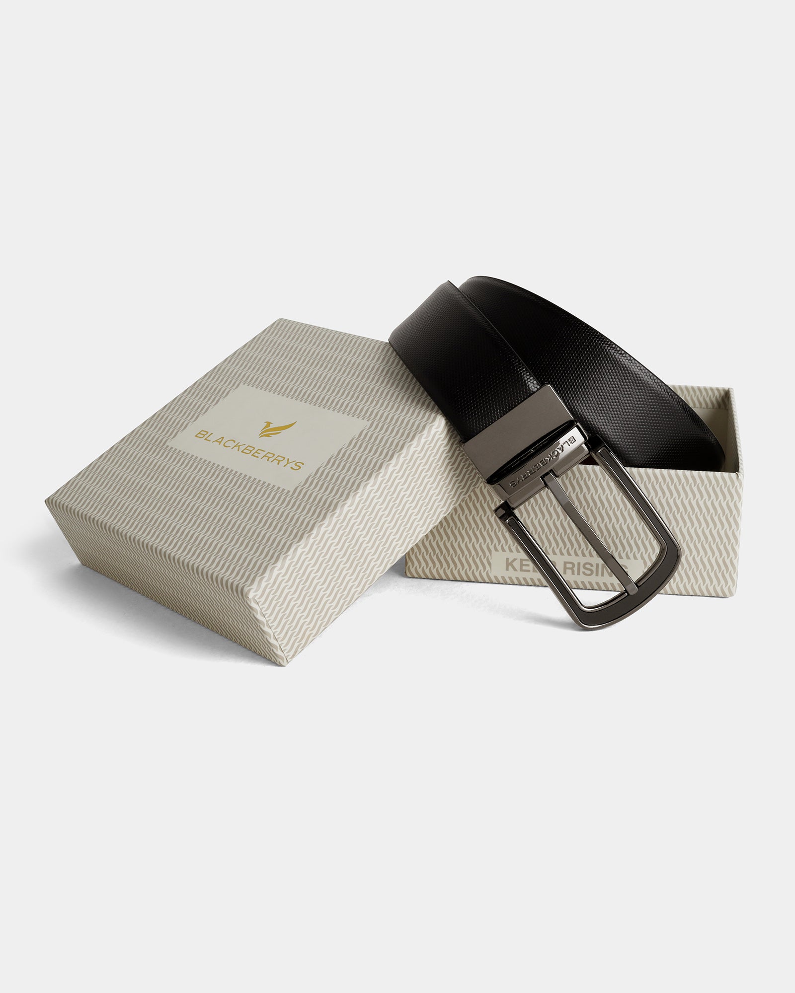 Leather Reversible Black & Brown Textured Belt - Aplite