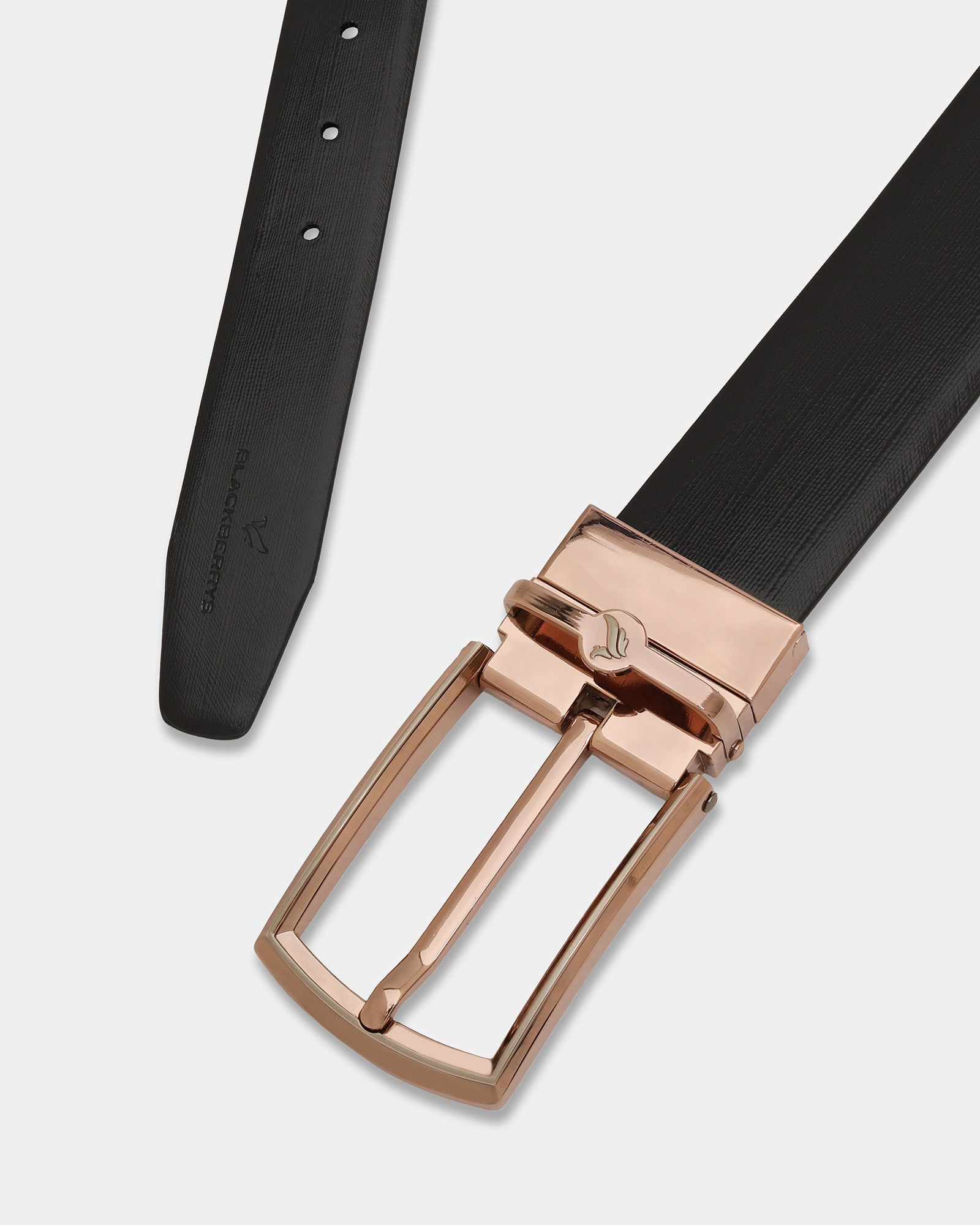 Leather Reversible Black & Brown Textured Belt - Azure