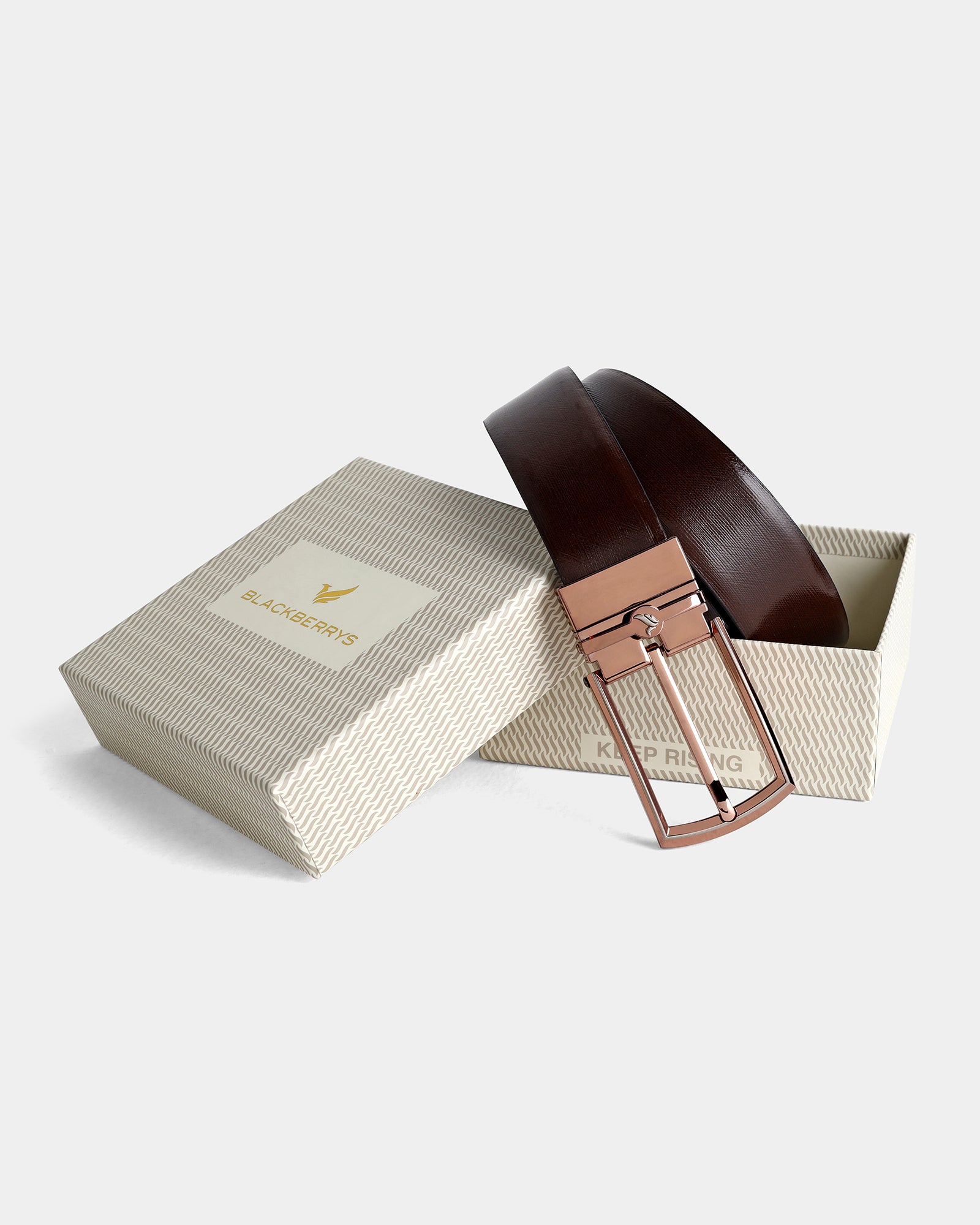 Leather Reversible Black & Brown Textured Belt - Azure