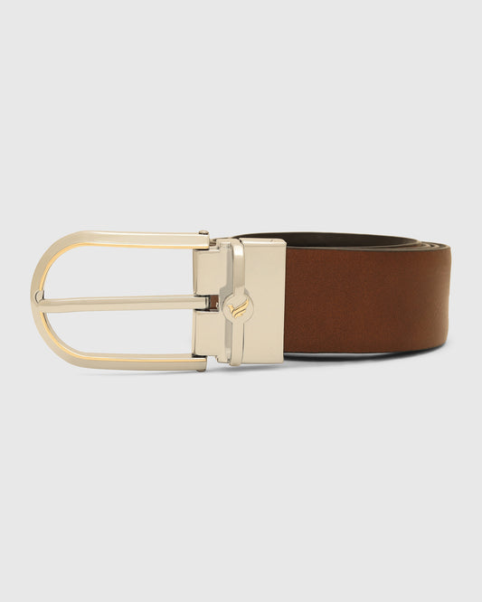 Leather Reversible Black & Tan Solid Belt - Valu