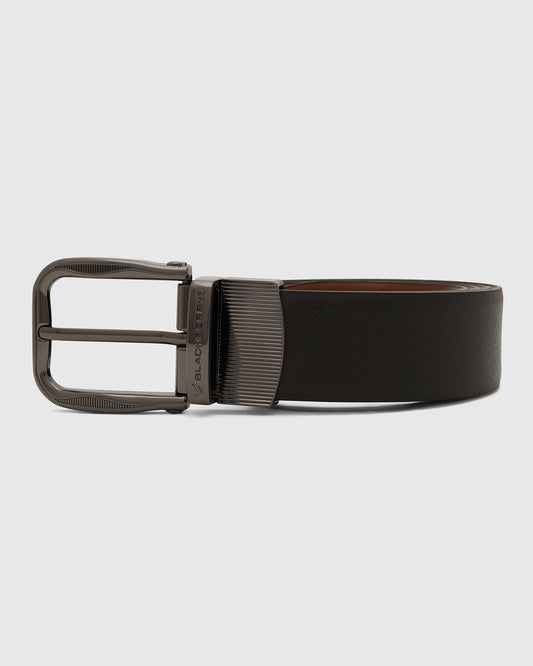 Leather Reversible Black & Tan Solid Belt - Vitus