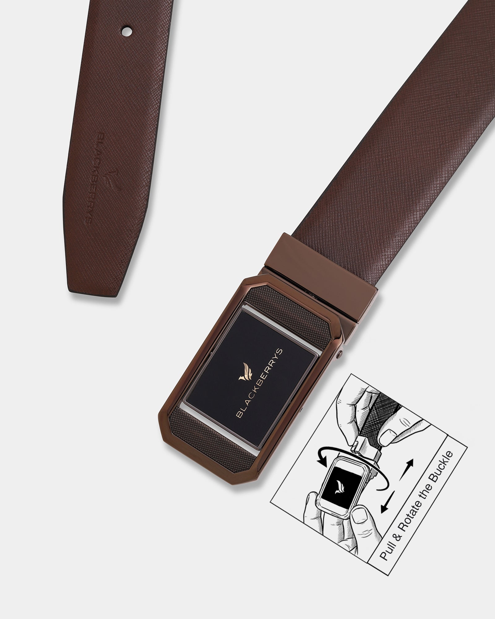 6-in-1 Reversible Leather Black & Brown Belt Gift Set - Averno