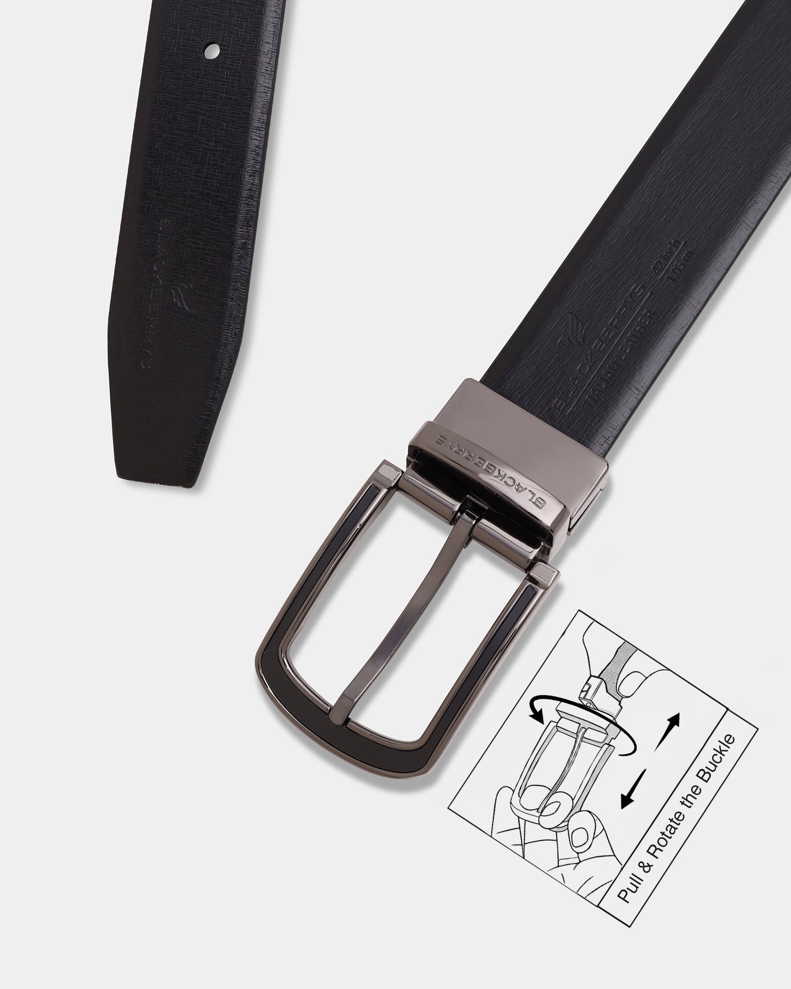 6-in-1 Reversible Leather Black & Brown Belt Gift Set - Averno