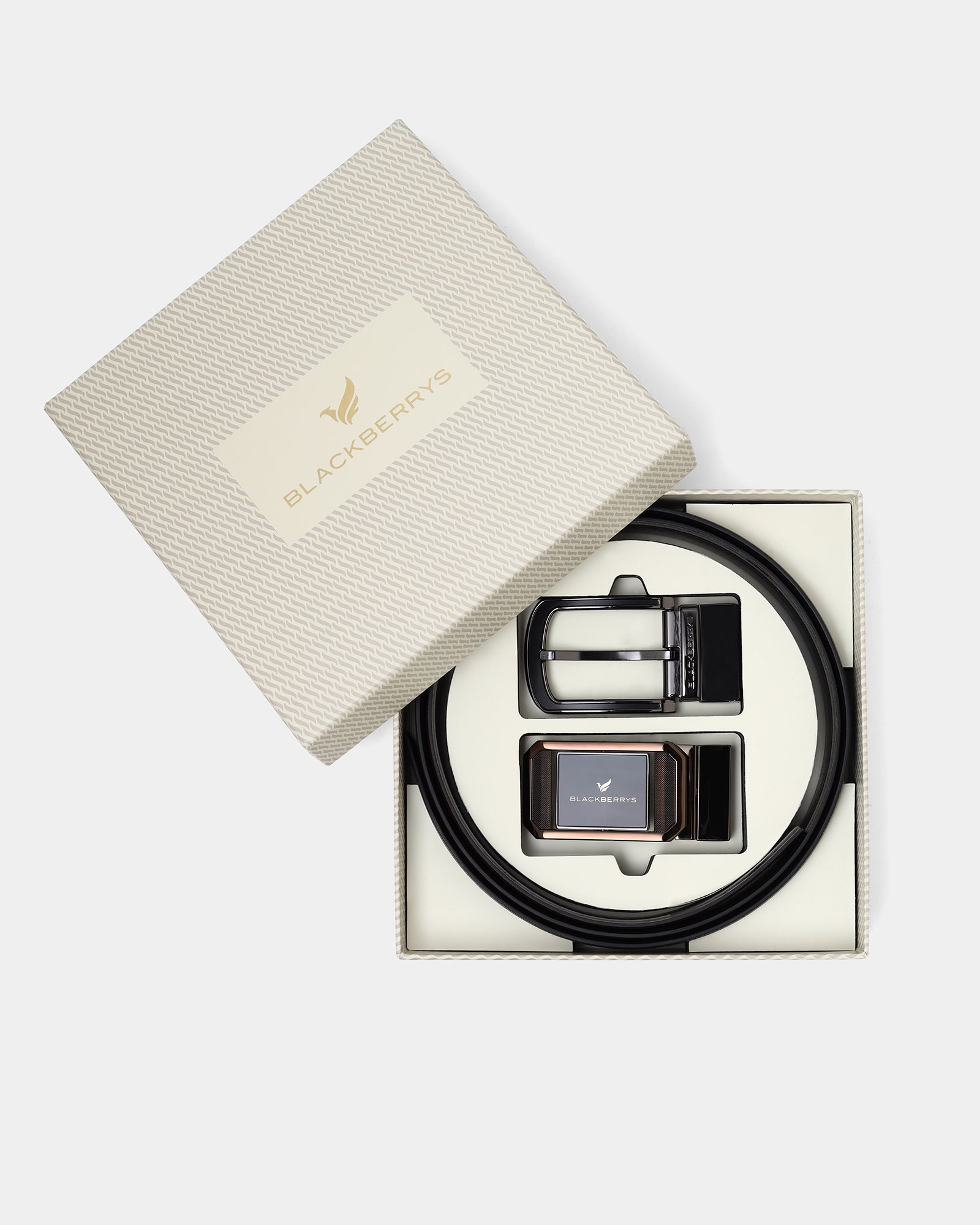 6-in-1 Reversible Leather Black & Brown Belt Gift Set - Averno