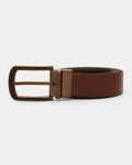 Leather Reversible Brown & Tan Textured Belt - Aplite