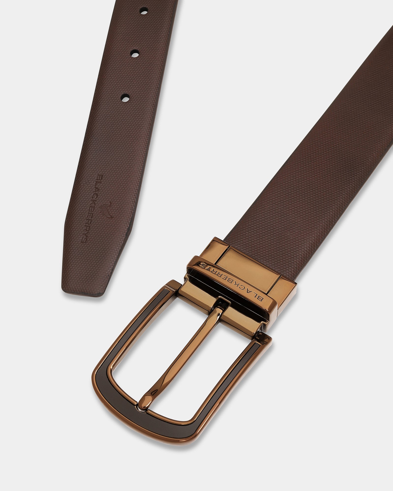 Leather Reversible Brown & Tan Textured Belt - Aplite