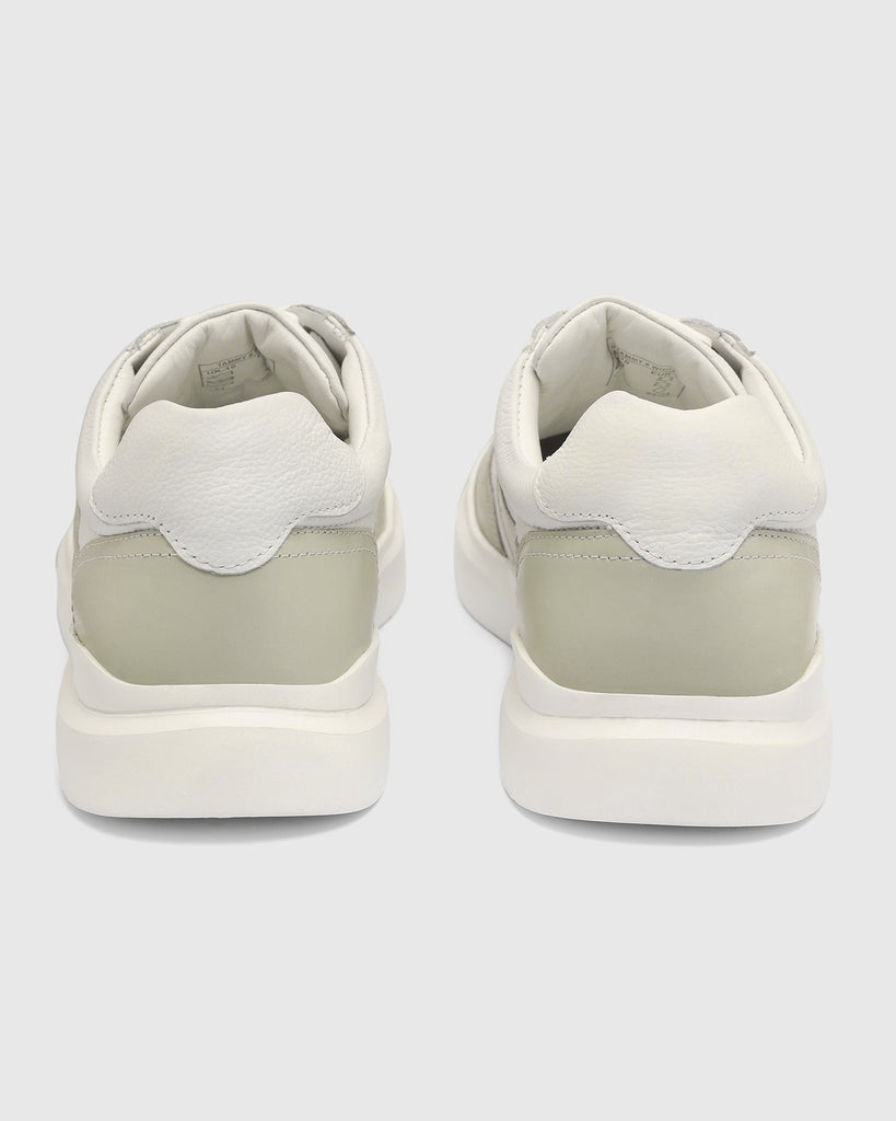 Leather White Solid Sneakers - Tammy