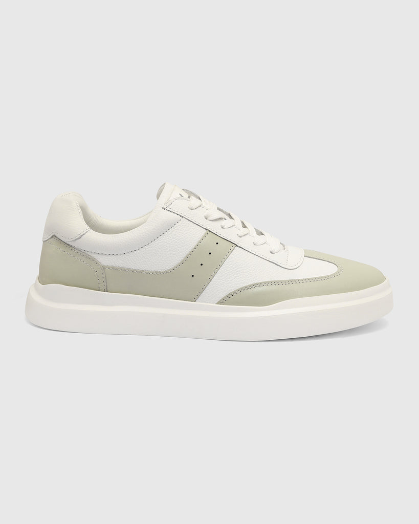 Leather White Solid Sneakers - Tammy