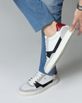 Leather White Solid Sneakers - Viva