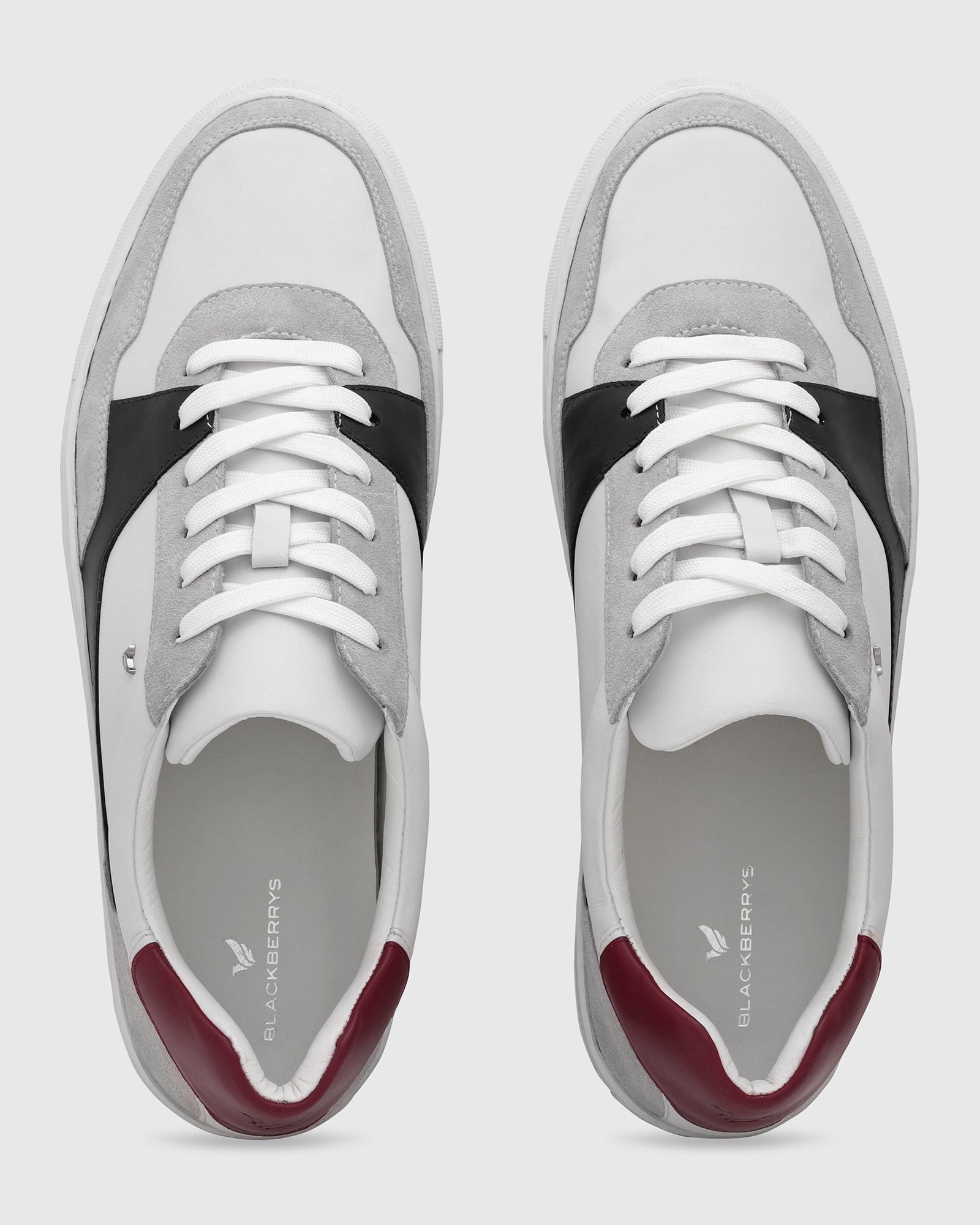 Leather White Solid Sneakers - Viva