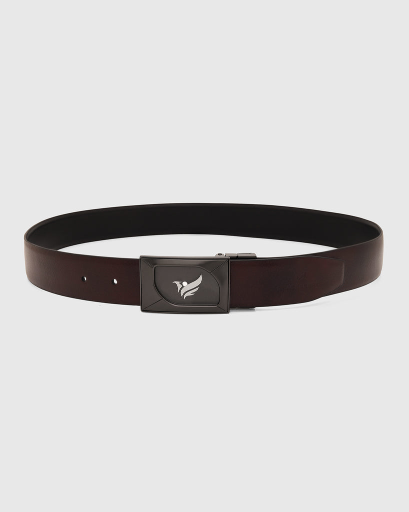 Leather Reversible Wine & Black Solid Belt - Urimon