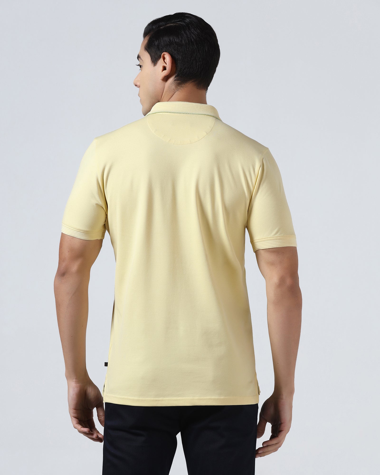 Lemon Yellow Solid Polo - Aesun