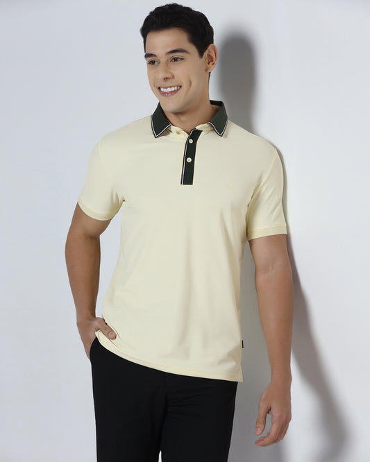Lemon Yellow TechPro Solid Polo - Ron