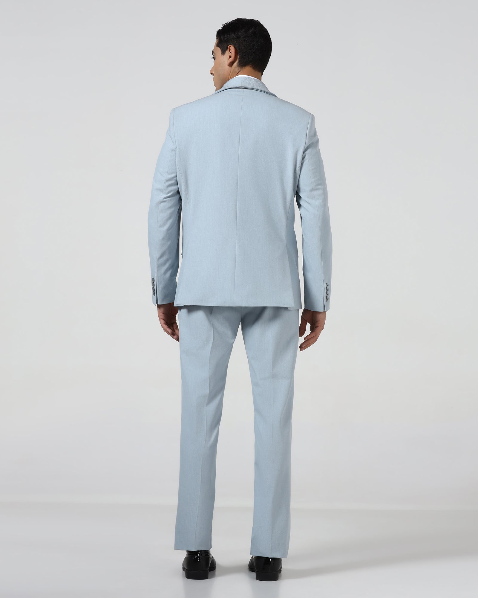 Light Blue Three Piece Solid Suit - Embro