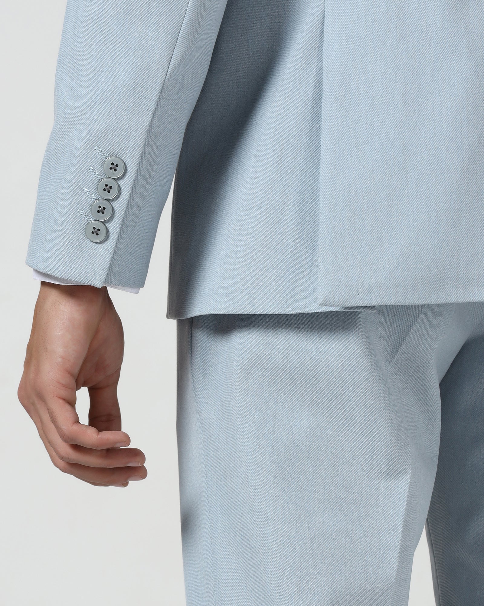 Light Blue Three Piece Solid Suit - Embro