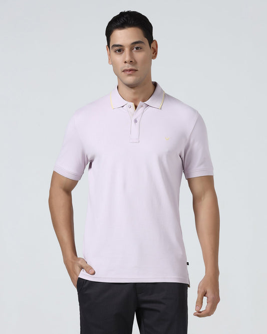 Light Purple Solid Polo - Aesun