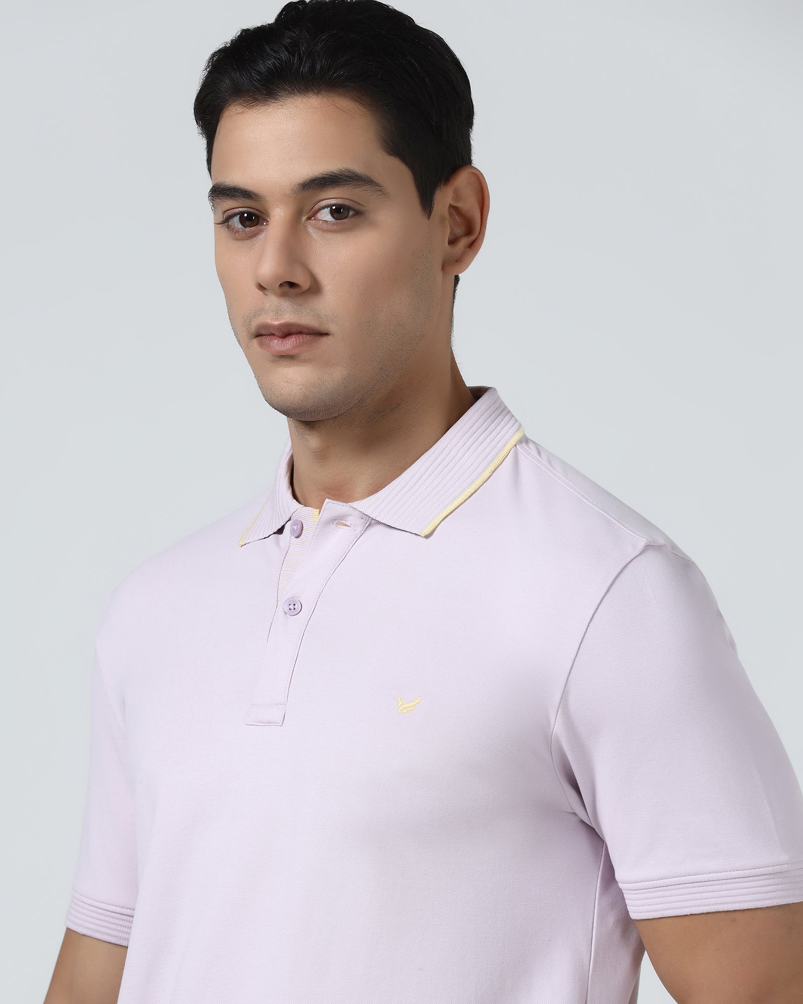 Light Purple Solid Polo - Aesun