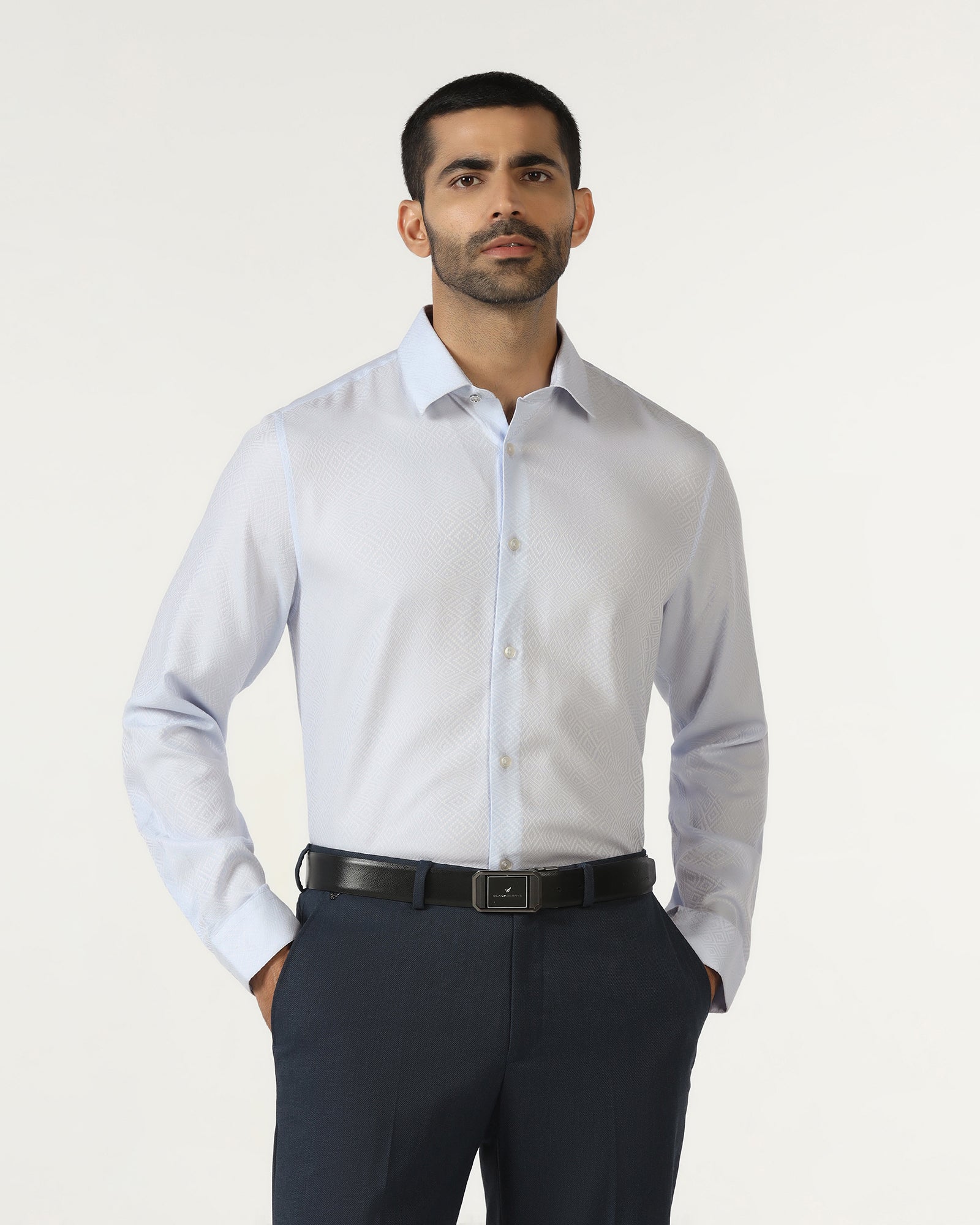 Light Blue Jacquard Shirt - Render