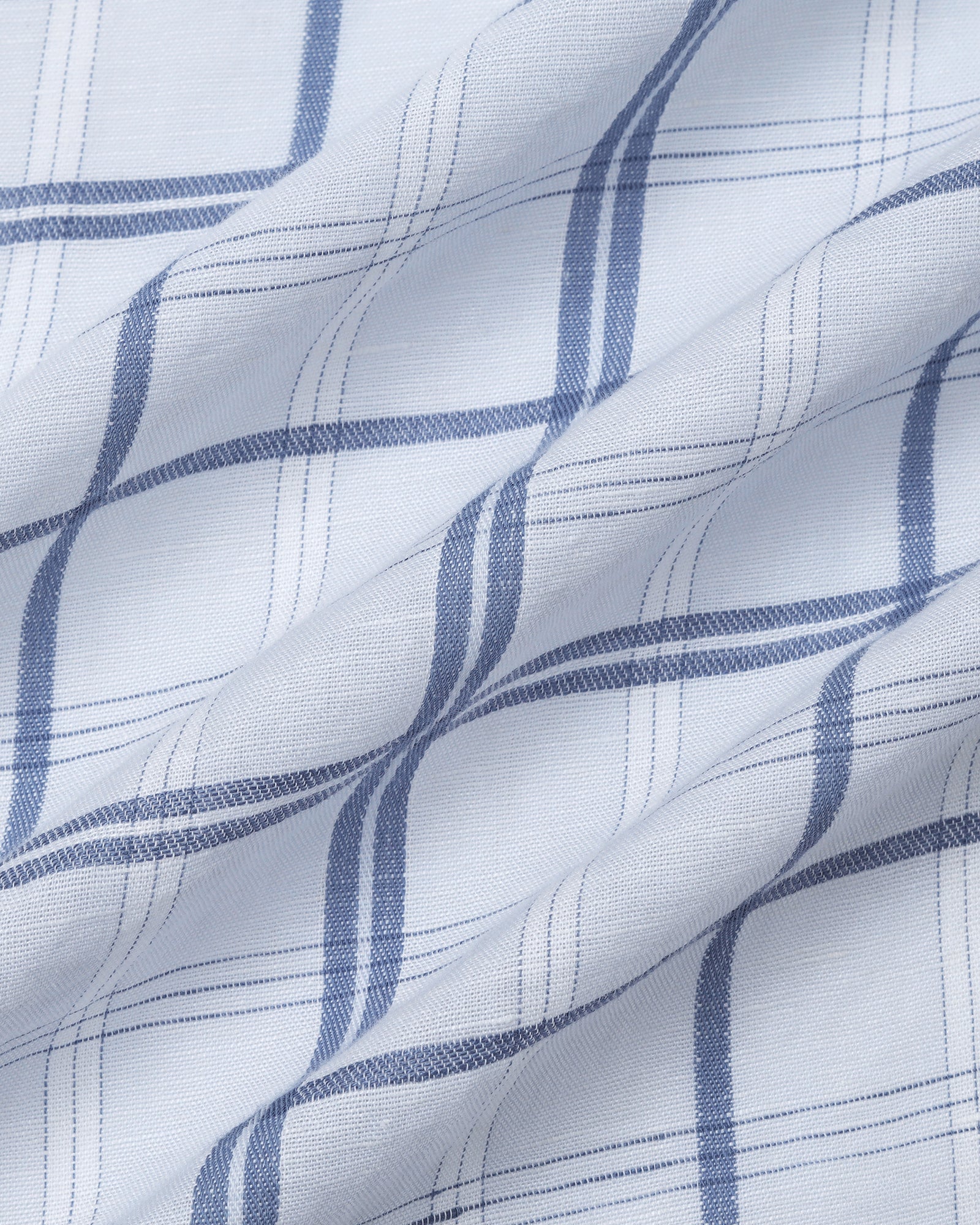 Light Blue Linen Check Shirt - Jomix