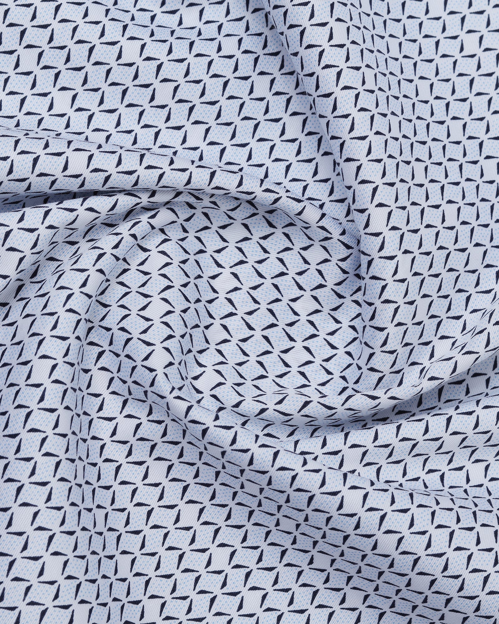 Light Blue Unwrinkle Printed Shirt - Everest