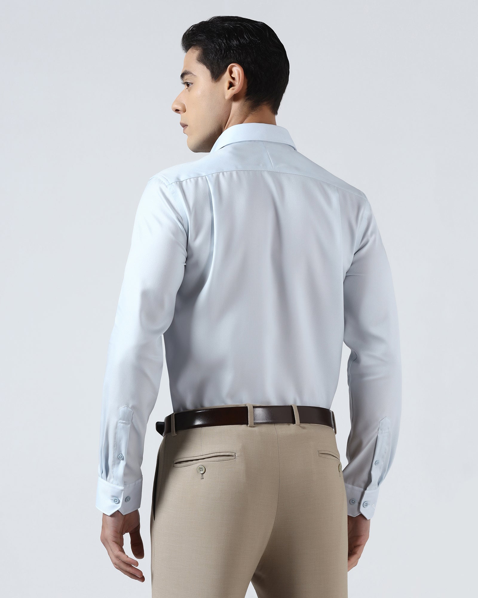 Light Blue Non Iron Textured Shirt - P31