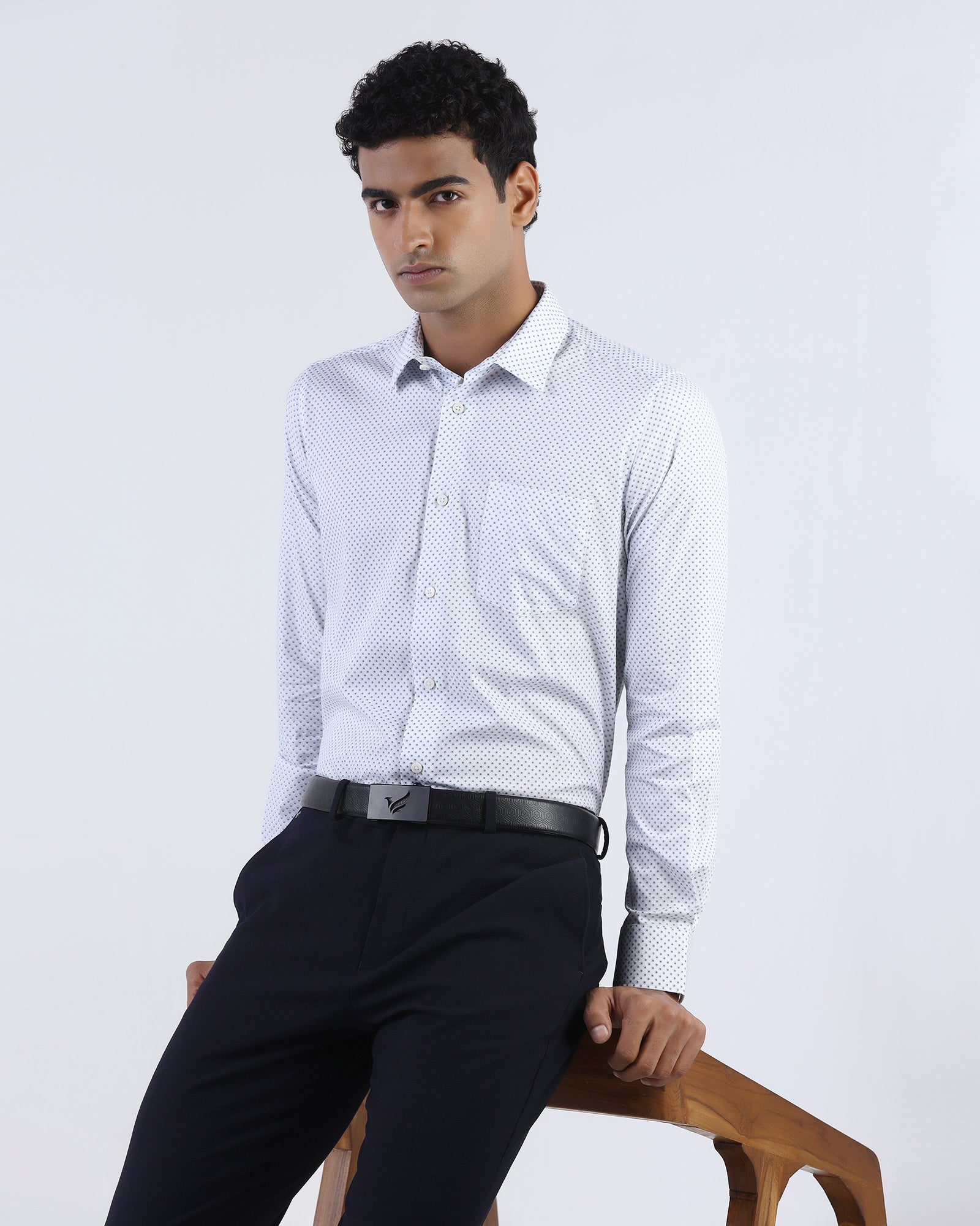 Light Blue Printed Shirt - Crystal