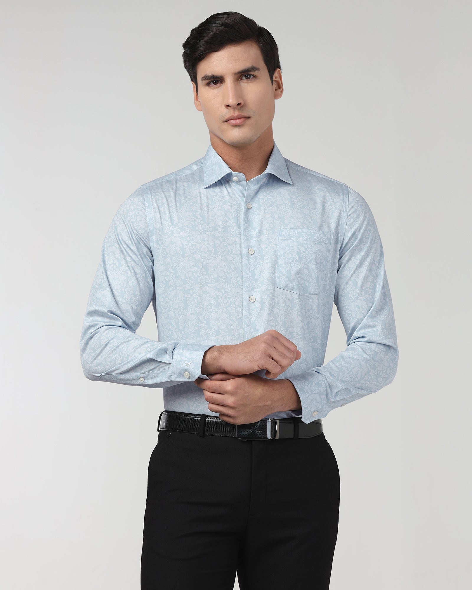Light Blue Printed Shirt - Halen
