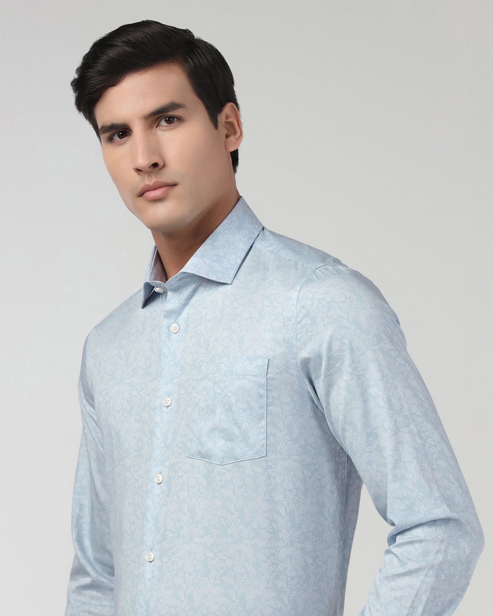 Light Blue Printed Shirt - Halen